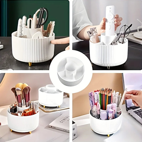 Boîte de rangement maquillage rotative 360° – Grande capacité, portable