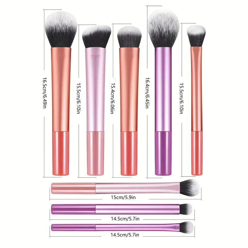 💄 Kit de 8 Pinceaux de Maquillage – Poils Synthétiques Ultra-Doux